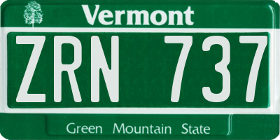 VT license plate ZRN737