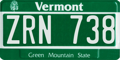 VT license plate ZRN738