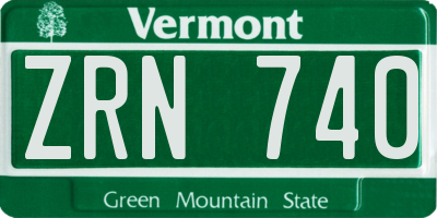 VT license plate ZRN740