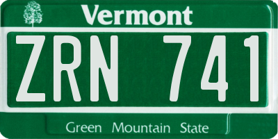 VT license plate ZRN741