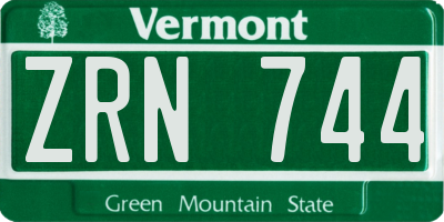 VT license plate ZRN744