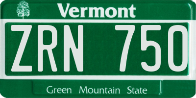 VT license plate ZRN750