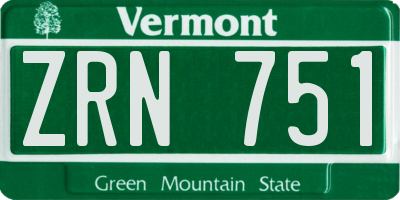 VT license plate ZRN751