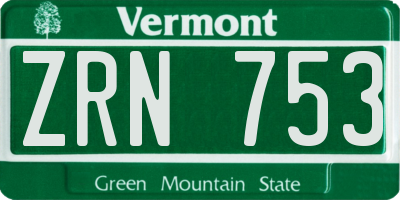 VT license plate ZRN753