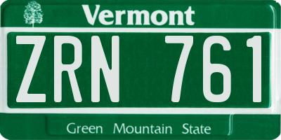 VT license plate ZRN761