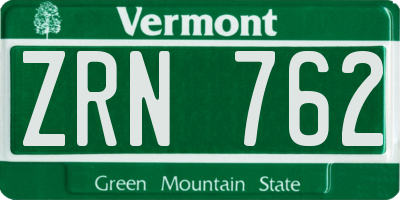 VT license plate ZRN762