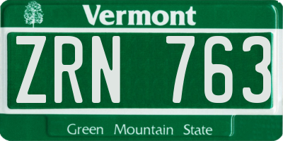VT license plate ZRN763