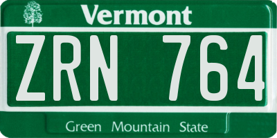 VT license plate ZRN764
