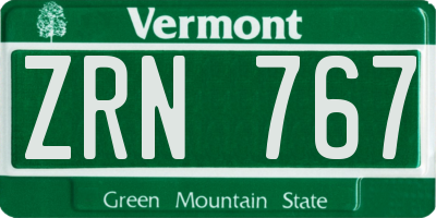 VT license plate ZRN767
