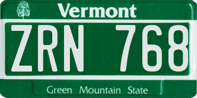 VT license plate ZRN768