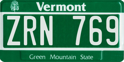 VT license plate ZRN769