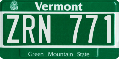 VT license plate ZRN771