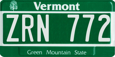 VT license plate ZRN772
