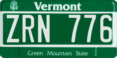 VT license plate ZRN776