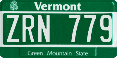 VT license plate ZRN779
