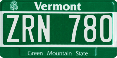 VT license plate ZRN780