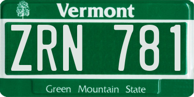 VT license plate ZRN781
