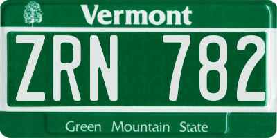 VT license plate ZRN782