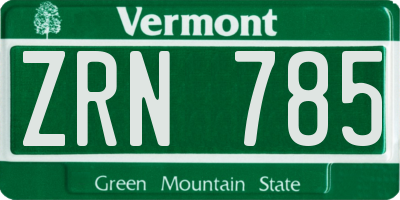 VT license plate ZRN785