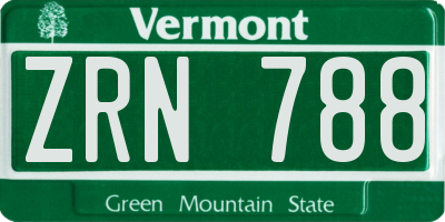 VT license plate ZRN788