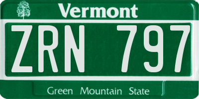VT license plate ZRN797