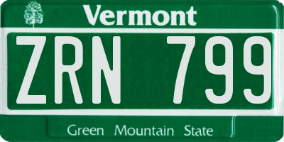 VT license plate ZRN799