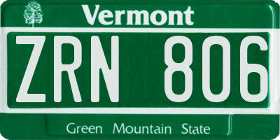 VT license plate ZRN806