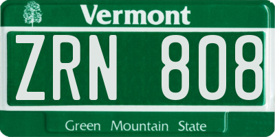 VT license plate ZRN808