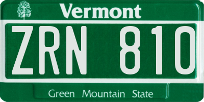 VT license plate ZRN810
