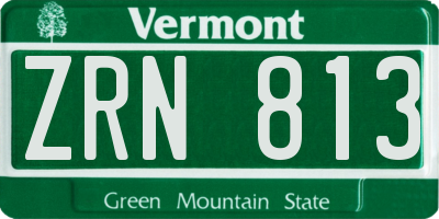 VT license plate ZRN813