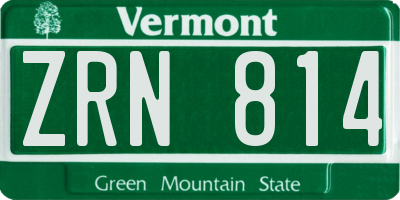 VT license plate ZRN814