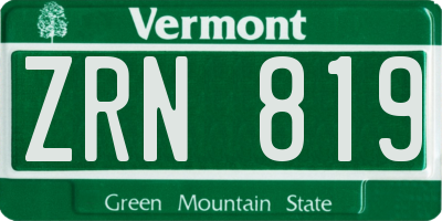 VT license plate ZRN819