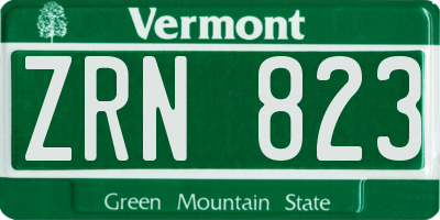 VT license plate ZRN823