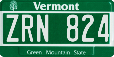 VT license plate ZRN824