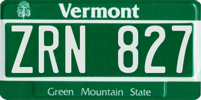 VT license plate ZRN827