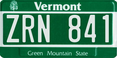 VT license plate ZRN841
