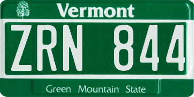 VT license plate ZRN844