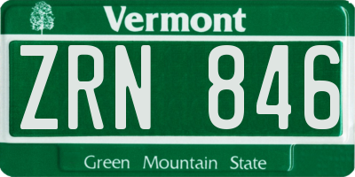 VT license plate ZRN846