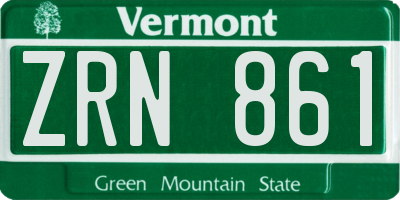 VT license plate ZRN861