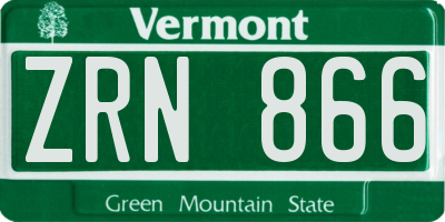 VT license plate ZRN866