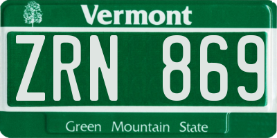 VT license plate ZRN869
