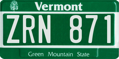 VT license plate ZRN871