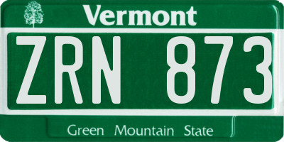 VT license plate ZRN873