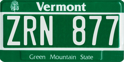 VT license plate ZRN877