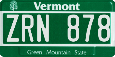VT license plate ZRN878