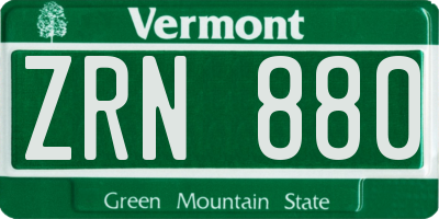 VT license plate ZRN880
