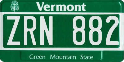VT license plate ZRN882