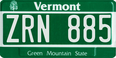 VT license plate ZRN885