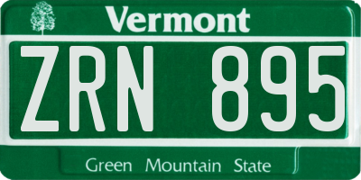 VT license plate ZRN895