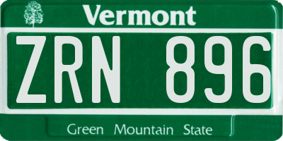 VT license plate ZRN896